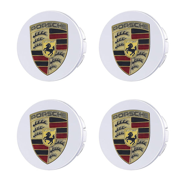 Custom Puddle Lights Premium LED Floating Wheel Logo Hub Caps Multiple Design for Porsche Big Porsche Silver / White / 76mm