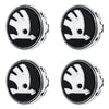 Custom Puddle Lights Premium LED Floating Wheel Logo Hub Caps Multiple Design for Skoda Skoda Black Logo / White / 56 mm