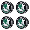 Custom Puddle Lights Premium LED Floating Wheel Logo Hub Caps Multiple Design for Skoda Skoda Green Logo / White / 56 mm