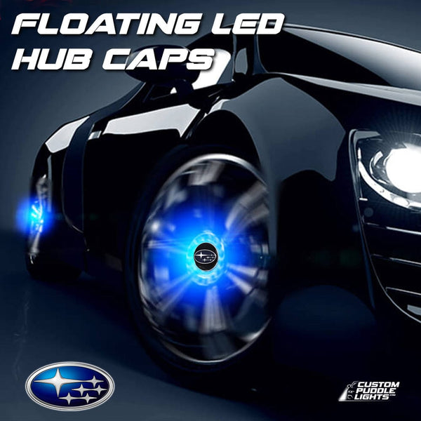 Custom Puddle Lights Premium LED Floating Wheel Logo Hub Caps Multiple Design for Subaru