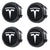 Custom Puddle Lights Premium LED Floating Wheel Logo Hub Caps Multiple Design for Tesla Tesla / White / 57 mm