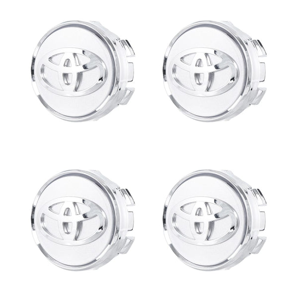 Custom Puddle Lights Premium LED Floating Wheel Logo Hub Caps Multiple Design for Toyota TOYOTA Silver Logo / White / 62mm