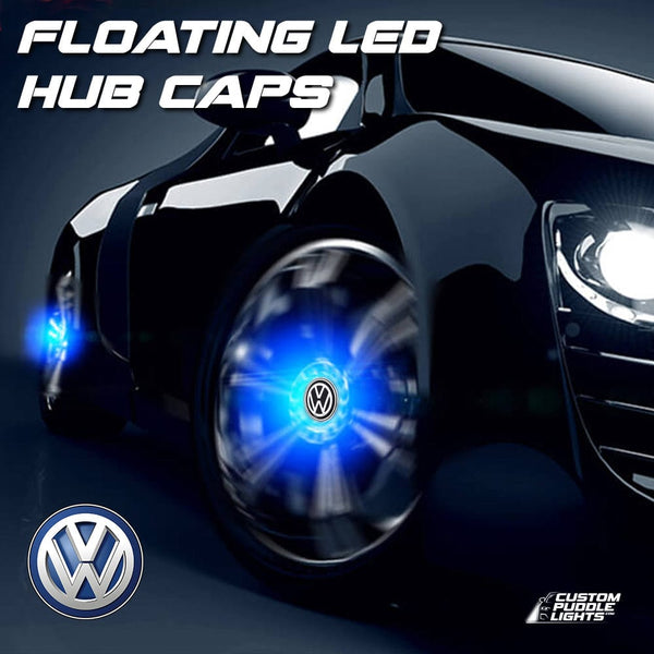 Custom Puddle Lights Premium LED Floating Wheel Logo Hub Caps Multiple Design for Volkswagen