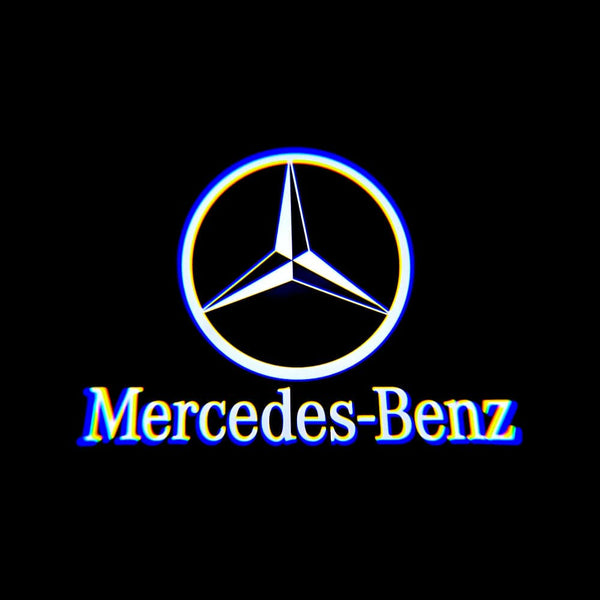 custompuddlelights Mercedes-Benz A-Class Premium Puddle Lights Multiple Designs 2013-2024 Mercedes + Wording 1 Set - 2 Doors / X164 GL-Class 2006-2012