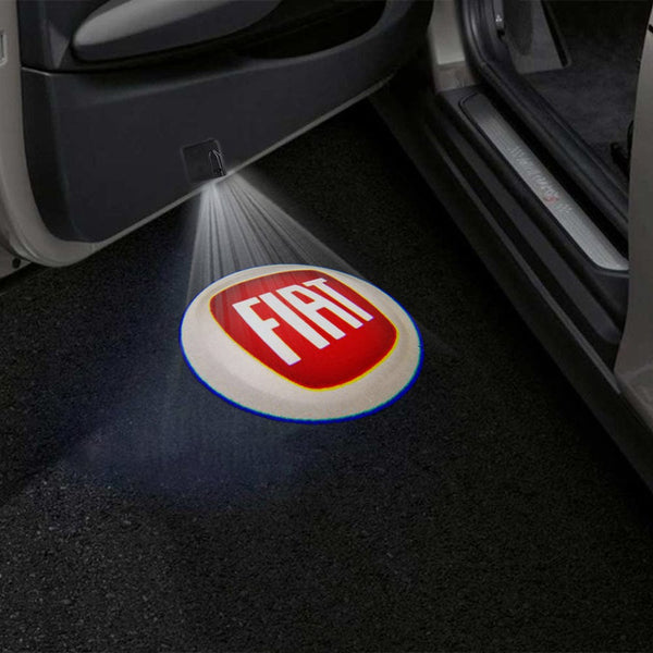 Fiat Fiat 500e Door Stick On Puddle Lights Multiple Designs 2020-2025 Fiat Logo 1 - 1 Set - 2 Doors