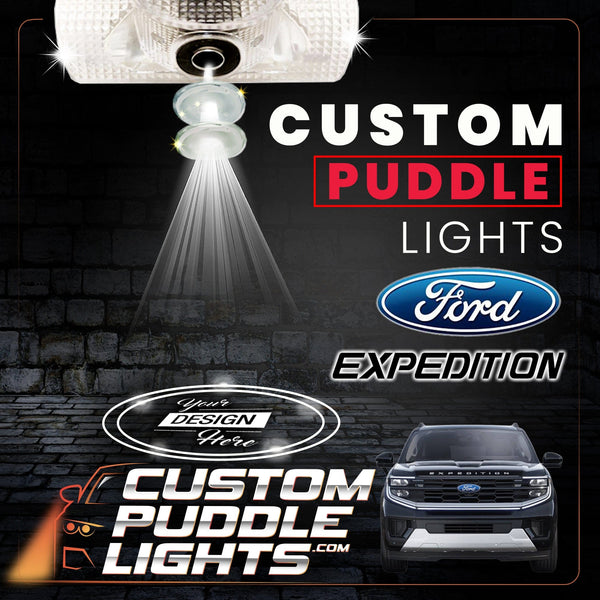Ford Custom LED Side Wing Mirror Projector Puddle Approach Lights for Ford Expedition 5th Gen - 2025-2026 Custom Design + 1 Pair - 2 Side Mirror Lights