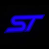 Ford Ford Edge Premium Side Mirror Puddle Lights Multiple Designs 2007-2025 ST Blue + Outline 1 Set - 2 Doors / Ford Edge 1st Gen U387 - 2007-2014