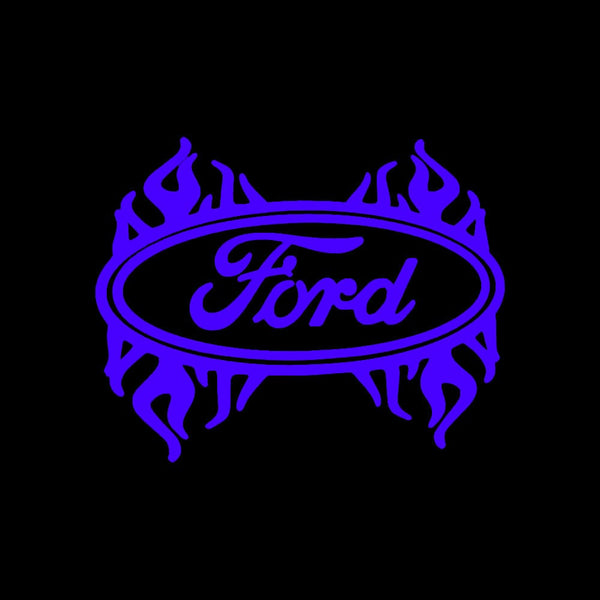 Ford Ford Focus MK4 Premium Side Wing Mirror Puddle Lights Multiple Designs 2018-2025 Ford Fire Blue Logo - 1 Set - 2 Lights