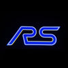 Ford Ford Focus MK4 Premium Side Wing Mirror Puddle Lights Multiple Designs 2018-2025 RS Blue + White Outline Word - 1 Set - 2 Lights