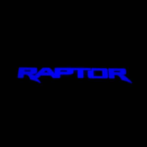 Ford Ford Raptor 1st Gen F150 Premium Side Wing Mirror Puddle Lights Multiple Designs 2009-2014 Raptor Word Blue - 1 Set - 2 Lights