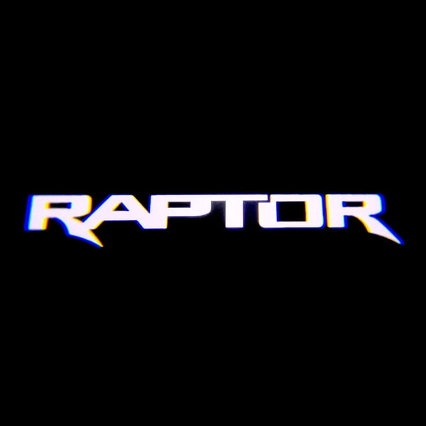 Ford Ford Raptor 1st Gen F150 Premium Side Wing Mirror Puddle Lights Multiple Designs 2009-2014 Raptor Word White - 1 Set - 2 Lights