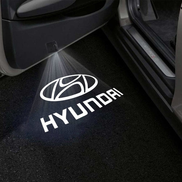 Hyundai Hyundai i10 Door Stick On Puddle Lights Multiple Designs 2007-2025 Hyundai Logo 3 - 1 Set - 2 Doors