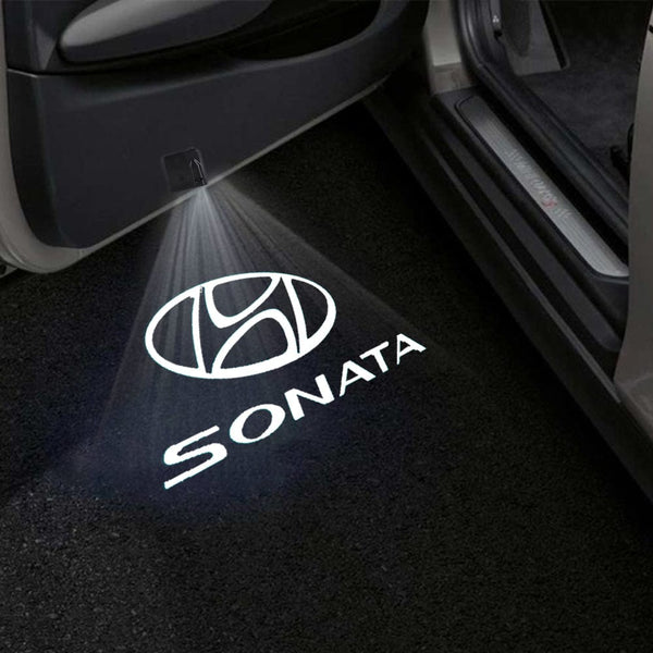 Hyundai Hyundai Sonata 5th/6th Gen Door Stick On Puddle Lights Multiple Designs 1999–2013 Hyundai Sonata Logo 2 - 1 Set - 2 Doors