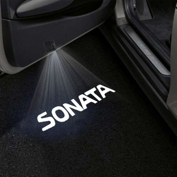 Hyundai Hyundai Sonata 5th/6th Gen Door Stick On Puddle Lights Multiple Designs 1999–2013 Sonata Word - 1 Set - 2 Doors