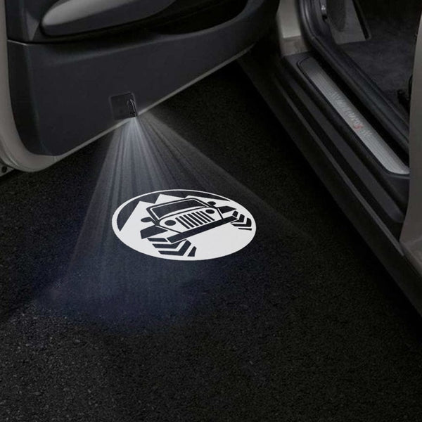 Jeep Jeep Commander Door Stick On Puddle Lights Multiple Designs 2022-2025 Jeep Logo 5 - 1 Pair 2 Doors