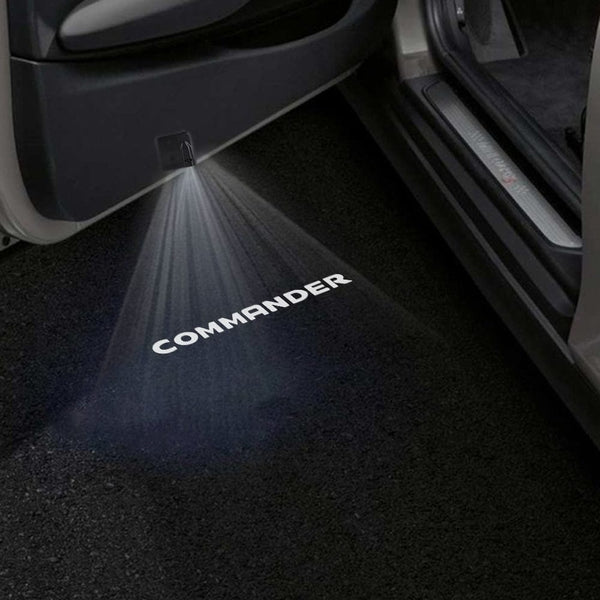 Jeep Jeep Commander XK Door Stick On Puddle Lights Multiple Designs 2006-2010 COMMANDER Word - 1 Pair 2 Doors