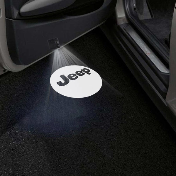 Jeep Jeep Compass Door Stick On Puddle Lights Multiple Designs 2007-2025 Jeep Logo 3 - 1 Set - 2 Doors