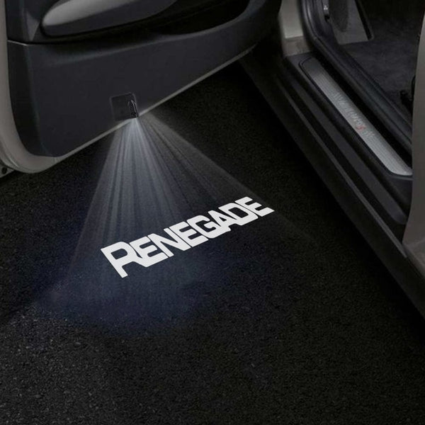 Jeep Jeep Renegade Door Stick On Puddle Lights Multiple Designs 2015-2025 RENEGADE Word - 1 Pair 2 Doors