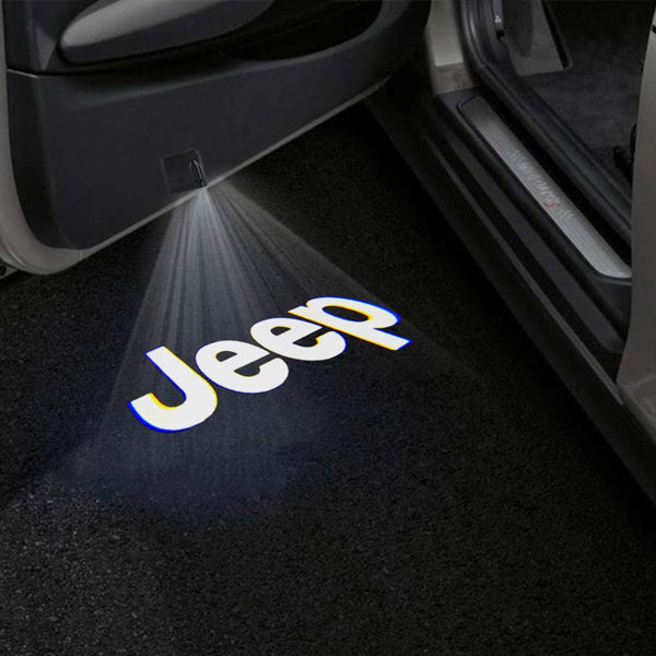 Jeep Jeep Wrangler JK Door Stick On Puddle Lights Multiple Designs 2007-2018 Jeep Word - 1 Set - 2 Doors