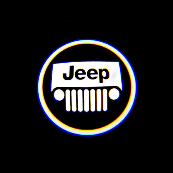 Jeep Jeep Wrangler Sahara Door Stick On Puddle Lights Multiple Designs 1997-2025 Jeep Logo 1