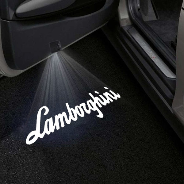 Lamborghini Lamborghini Universal Door Stick On Puddle Lights Multiple Designs Lamborghini Logo 1 - 1 Pair 2 Doors