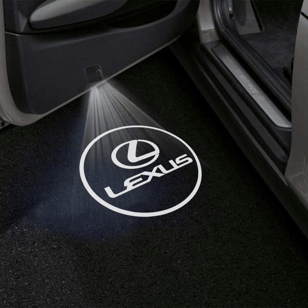 LEXUS Lexus Universal Door Stick On Puddle Lights Multiple Designs Lexus Logo 4 - 1 Pair 2 Doors