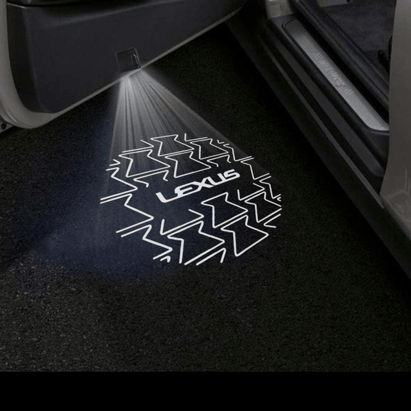 LEXUS Lexus Universal Door Stick On Puddle Lights Multiple Designs Lexus Logo 7 - 1 Pair 2 Doors