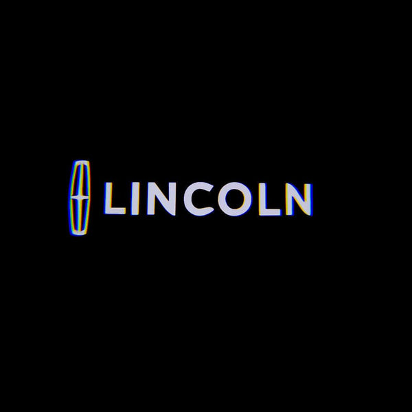 Lincoln Lincoln LS Premium Side Wing Mirror Puddle Lights Multiple Designs 2003-2006 Lincoln Logo With Word + White