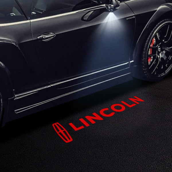 Lincoln Lincoln Navigator 3rd Gen Premium Side Wing Mirror Puddle Lights Multiple Designs 2007-2014 Lincoln RedLogo With Word - 1 Set - 2 Lights