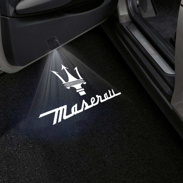 Maserati Maserati Universal Door Stick On Puddle Lights Multiple Designs Maserati Logo 2 - 1 Pair 2 Doors