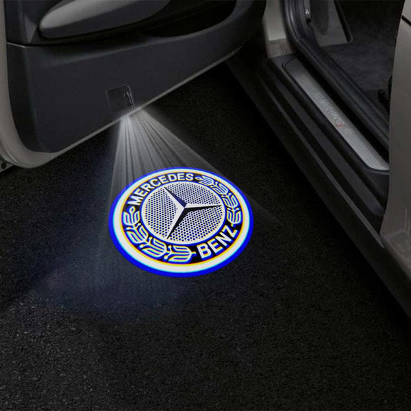 Mercedes Benz Mercedes-Benz GLE 1st gen W163 Door Stick On Puddle Lights Multiple Designs - 1998–2005 Mercedes-Benz Logo 2 - 1 Set - 2 Doors