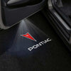 Pontiac Gobo Puddle Lights Various Designs LED Projectors for Pontiac Pontiac Red Logo with Word - 1 Pair 2 Doors