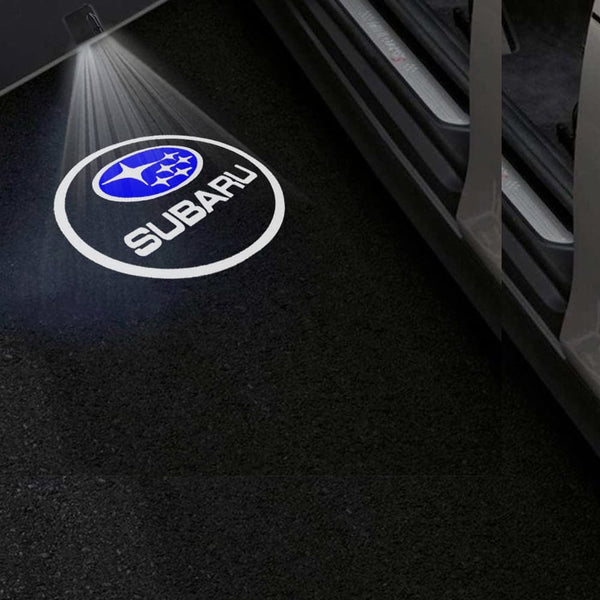 Subaru Subaru Universal Door Stick On Puddle Lights Multiple Designs Subaru Logo 4 - 1 Pair 2 Doors