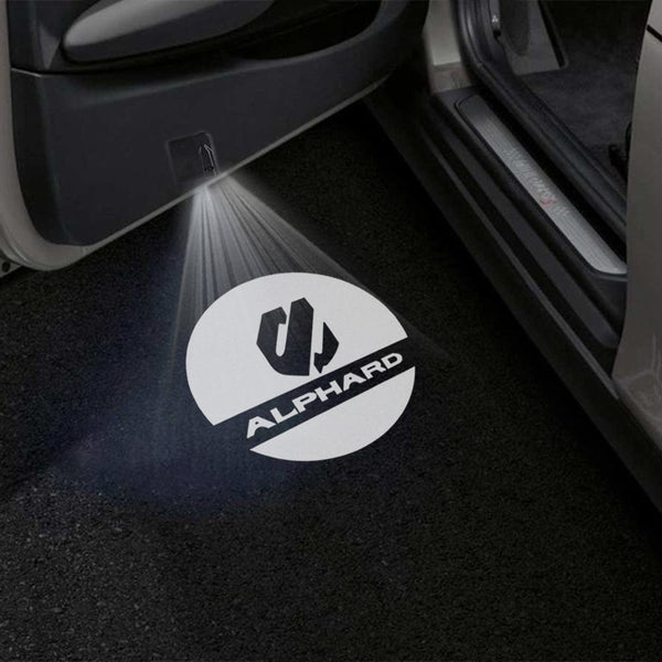 Toyota Toyota Alphard 1st Gen AH10 Door Stick On Puddle Lights Multiple Designs 2002-2008 Alphard Logo 1 - 1 Set - 2 Doors