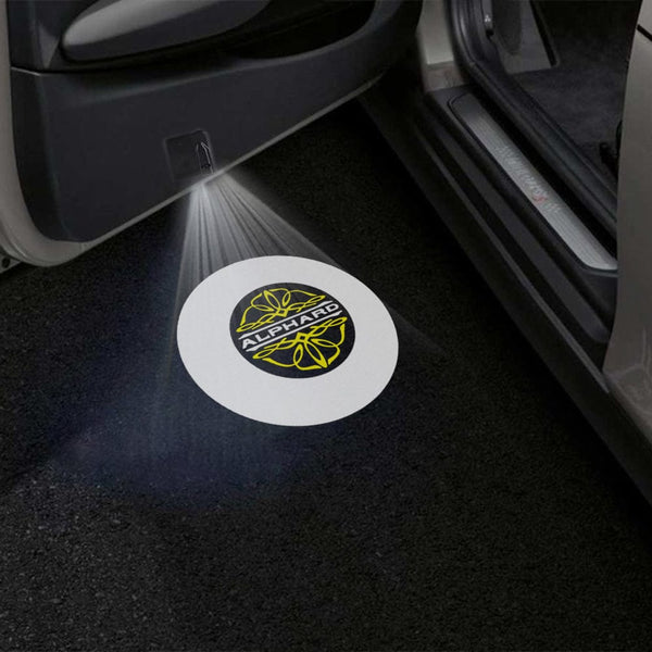 Toyota Toyota Alphard 1st Gen AH10 Door Stick On Puddle Lights Multiple Designs 2002-2008 Alphard Logo 2 - 1 Set - 2 Doors