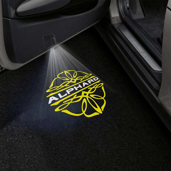 Toyota Toyota Alphard 1st Gen AH10 Door Stick On Puddle Lights Multiple Designs 2002-2008 Alphard Logo 4 - 1 Set - 2 Doors