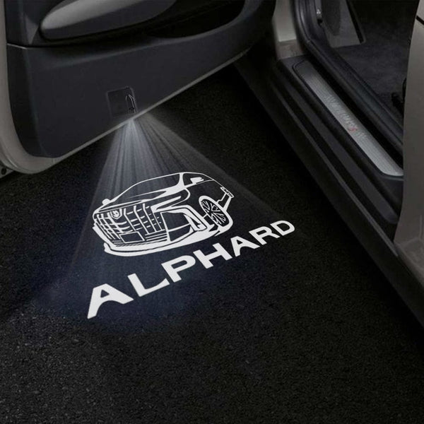 Toyota Toyota Alphard 1st Gen AH10 Door Stick On Puddle Lights Multiple Designs 2002-2008 Alphard With CAR - 1 Set - 2 Doors