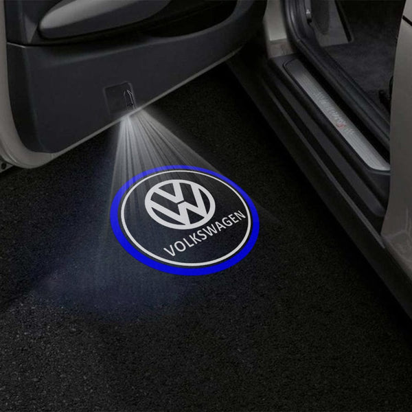VOLKSWAGEN Volkswagen Fox Door Stick On Puddle Lights Multiple Designs 2003-2021 Volkswagen Logo 3 - 1 Set - 2 Doors