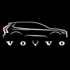 VOLVO Volvo S90 Door Stick On Puddle Lights Multiple Designs 2017-2025 Volvo Word + CAR - 1 Set - 2 Doors