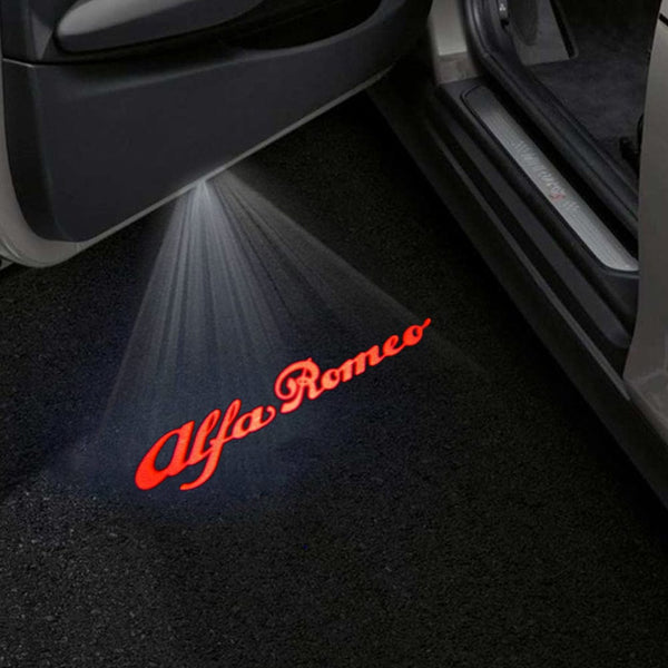 Alfa Romeo Alfa Romeo 159 Premium Puddle Lights Multiple Designs 2004–2011 Alfa Romeo Word Red - 1 Set - 2 Doors
