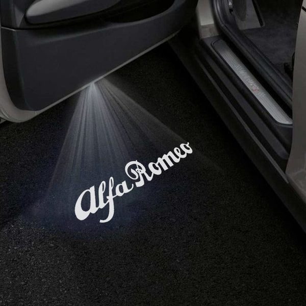 Alfa Romeo Alfa Romeo 159 Premium Puddle Lights Multiple Designs 2004–2011 Alfa Romeo Word White - 1 Set - 2 Doors