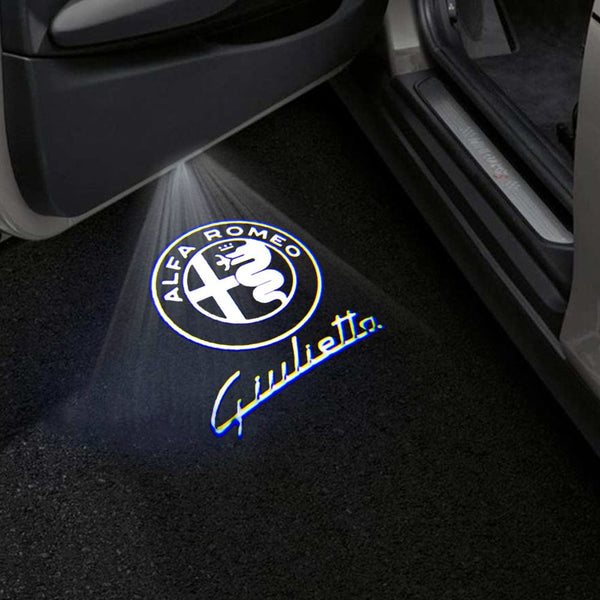 Alfa Romeo Logo With Giulietta Word - 1 Pair - 2 Doors