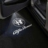 Alfa Romeo Alfa Romeo Universal Door Stick On Puddle Lights Multiple Designs Alfa Romeo Logo 4 - 1 Pair 2 Doors