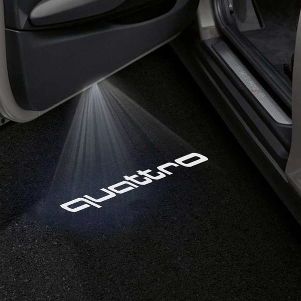 Audi Audi A7 Premium Door Puddle Lights Various Designs 2010-2026 Quattro Word - 1 Pair - 2 Doors