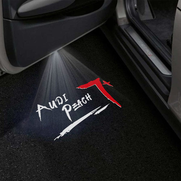 Audi Audi RS e-tron GT Premium Door Puddle Lights Multiple Designs 2020 - 2026 Audi Peach 7+ Logo - 1 Pair 2 Doors
