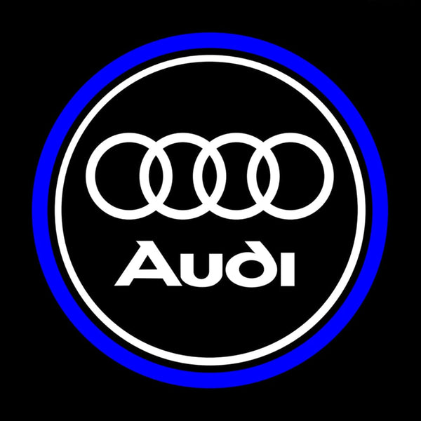 Audi Audi Universal Door Stick On Puddle Lights Multiple Designs Audi Logo 1 - 1 Pair 2 Doors