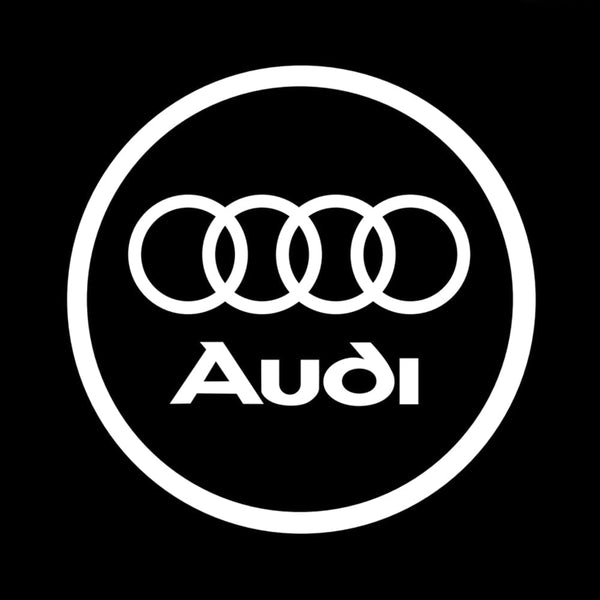 Audi Audi Universal Door Stick On Puddle Lights Multiple Designs Audi Logo 3 - 1 Pair 2 Doors