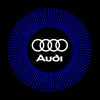 Audi Audi Universal Door Stick On Puddle Lights Multiple Designs Audi Logo 6 - 1 Pair 2 Doors
