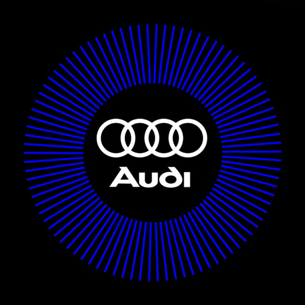 Audi Audi Universal Door Stick On Puddle Lights Multiple Designs Audi Logo 6 - 1 Pair 2 Doors
