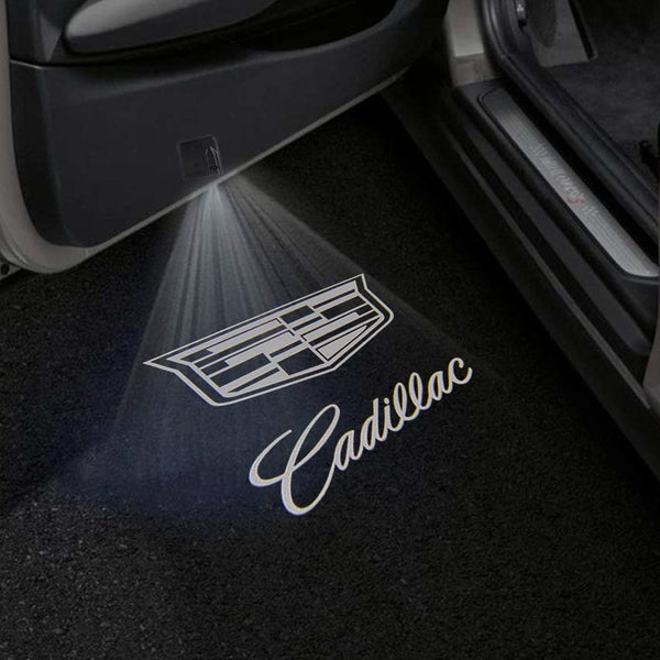 CADILLAC Cadillac XLR Door Stick On Puddle Lights Multiple Designs 2004–2009 Cadillac Logo 5 - 1 Set - 2 Doors